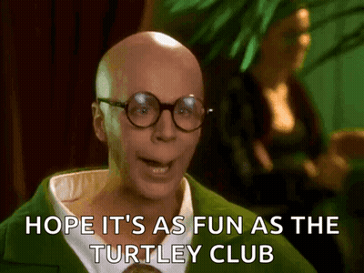 Bald Man Green Suit Fun As Turtley Club GIF