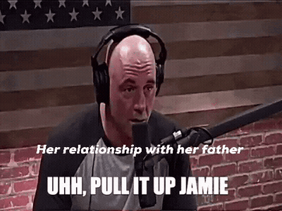 Bald Man Headphones Saying Her Relationship With Her Father GIF