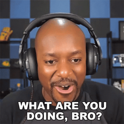 Bald Man Headphones What Are You Doing Bro GIF