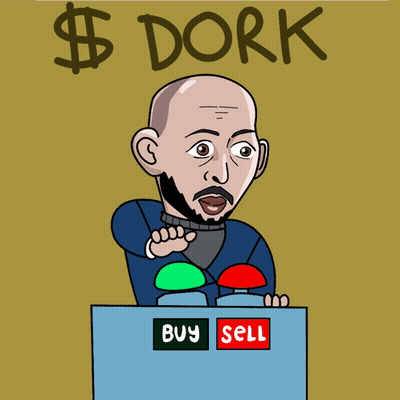 Bald Man Holding Button Saying Buy And Sell GIF