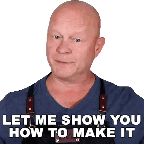 Bald Man In Apron Asking How To Make It Sticker