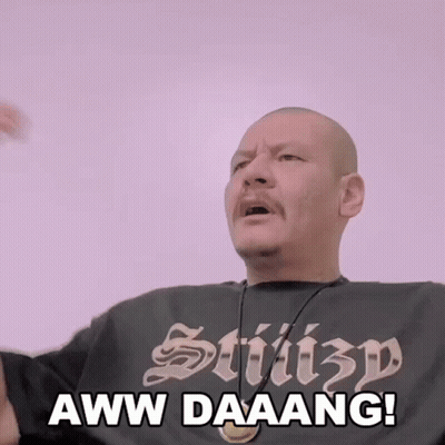 Bald Man In Aww Daaang Shirt GIF