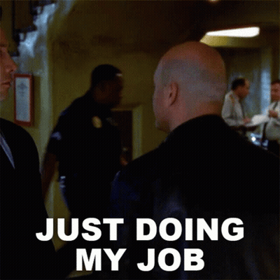 Bald Man In Black Jacket Just Doing My Job GIF