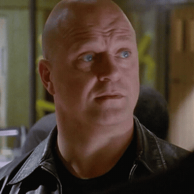 Bald Man In Black Shirt And Black Leather Jacket GIF
