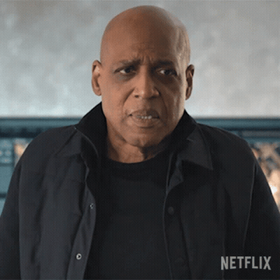 Bald Man In Black Shirt And Jacket With Netflix GIF