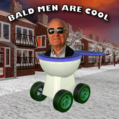 Bald Man In Black Shirt With Tehhankie GIF