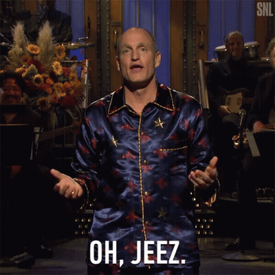 Bald Man In Blue Shirt Saying Oh Jeez GIF