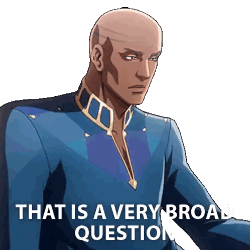 Bald Man In Blue Suit Questioning Sticker