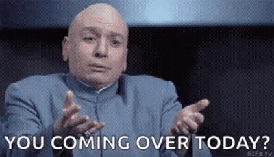 Bald Man In Blue Suit Saying You Coming Over Today GIF