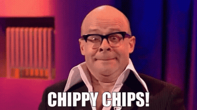 Bald Man In Glasses And Suit Says Chippy Chips GIF