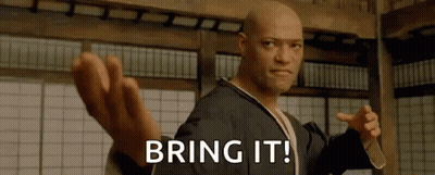 Bald Man In Kimono Pointing And Saying Bring It GIF