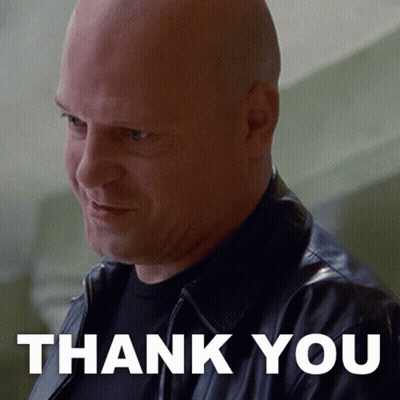 Bald Man In Leather Jacket Saying Thank You GIF