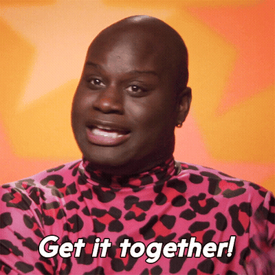 Bald Man In Leopard Print Shirt Says Get It Together GIF