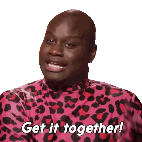 Bald Man In Pink Leopard Shirt Says Get It Together Sticker