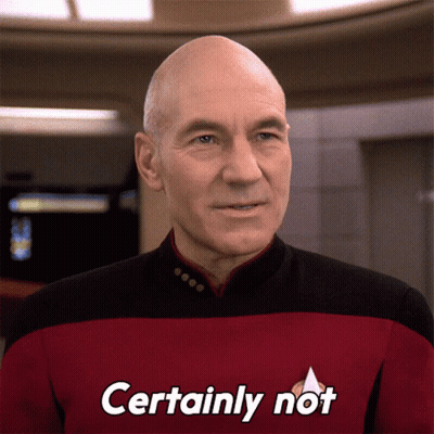 Bald Man In Red And Black Uniform Says Certainly Not GIF