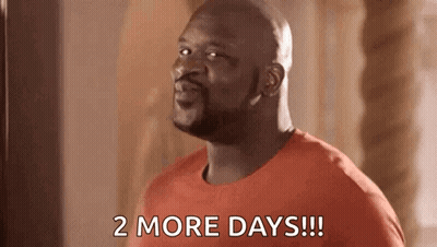 Bald Man In Red Shirt Saying 2 More Days GIF