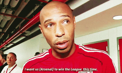 Bald Man In Red Shirt Wants Arsenal To Win League GIF