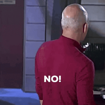 Bald Man In Red Shirt With No On Back GIF