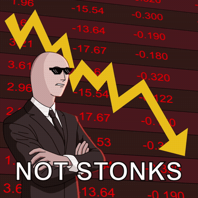 Bald Man In Suit And Tie Not Stonks GIF