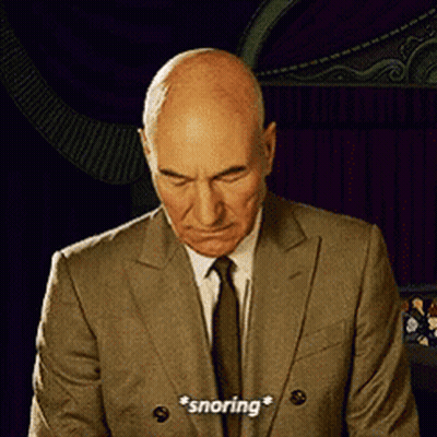 Bald Man In Suit And Tie Snoring GIF