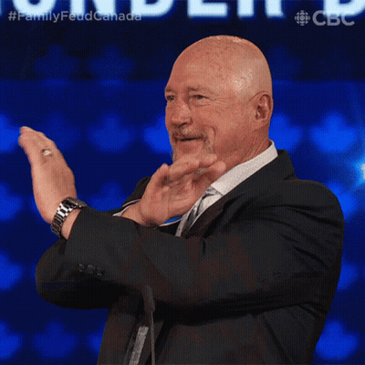 Bald Man In Suit Applauding Family Feud Canada GIF