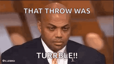 Bald Man In Suit Saying That Throw Was Turrble GIF