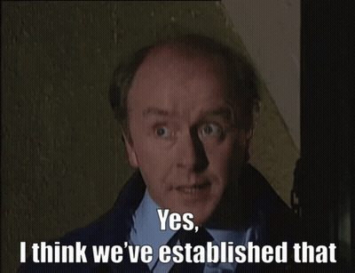Bald Man In Suit Saying Yes We've Established That GIF