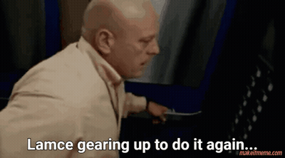 Bald Man in Suit Says Lance Gearing Up to Do It Again