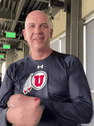 Bald Man In Under Armour Shirt With U GIF