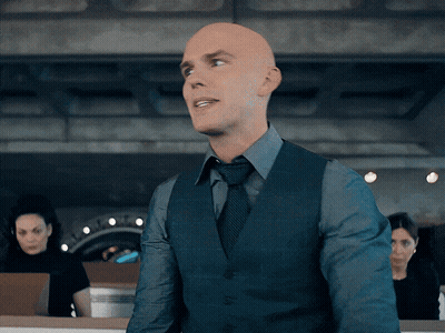 Bald Man In Vest And Tie GIF
