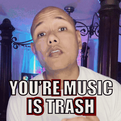 Bald Man In White Shirt Saying Music Is Trash GIF