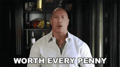 Bald Man In White Shirt Saying Worth Every Penny GIF