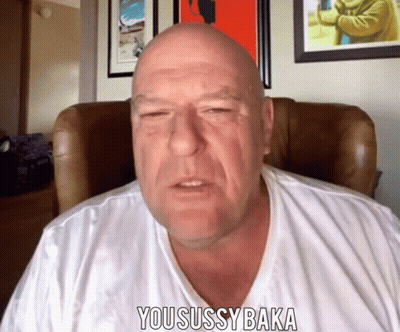 Bald Man In White Shirt Saying You Sussy Baka GIF