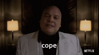 Bald Man In White Suit Says Cope GIF