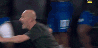 Bald Man Kneeling In Front Of LH Sign GIF