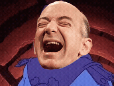 Bald Man Laughing With Mouth Wide Open GIF