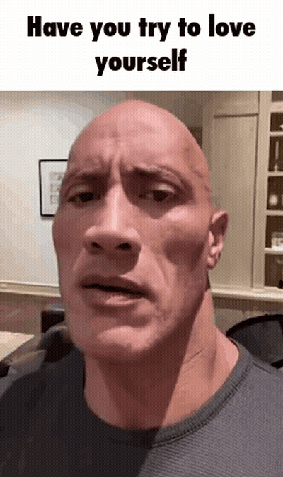 Bald Man Making Funny Face Saying Have You Try To Love Yourself GIF