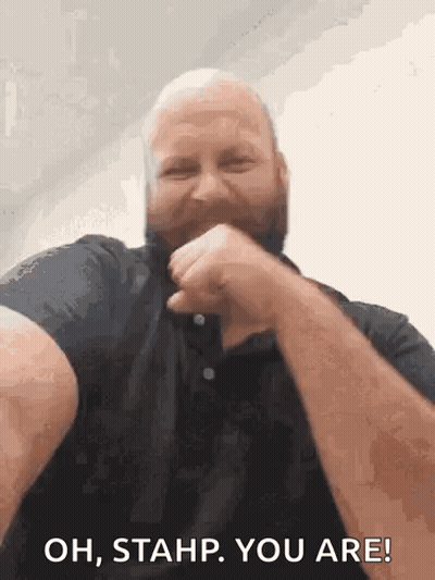 Bald Man Making Funny Face Saying Oh Stahp GIF