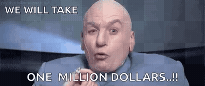 Bald Man Making Funny Face Saying We Will Take One Million Dollars GIF