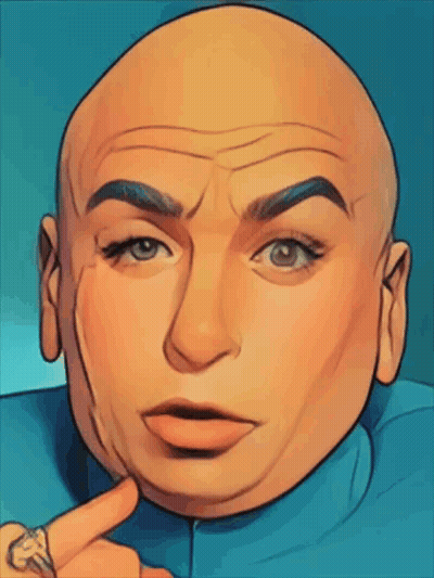 Bald Man Pointing At Face GIF
