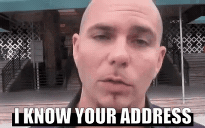 Bald Man Saying I Know Your Address GIF