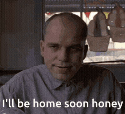 Bald Man Saying I'll Be Home Soon Honey GIF