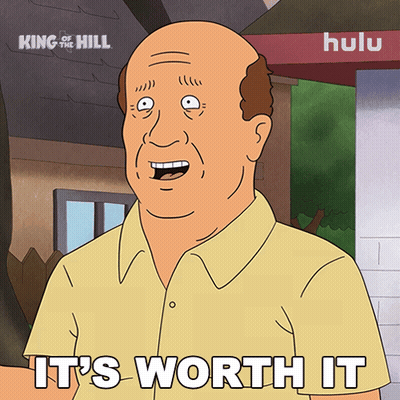Bald Man Saying It's Worth It GIF