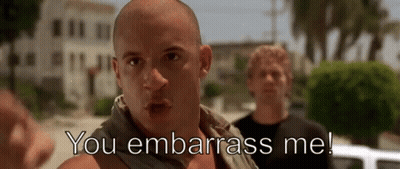 Bald Man Saying You Embarrass Me To Two Men GIF
