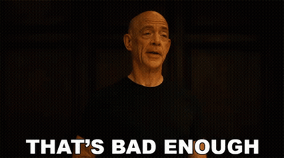 Bald Man Says That's Bad Enough In Dark Room GIF