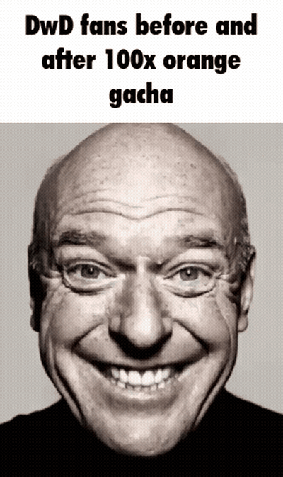 Bald Man Smiling Dwd Fans Before And After 100X Orange Gacha GIF