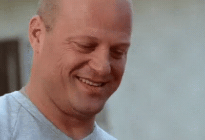 Bald Man Smiling With Eyes Closed And Mouth Open GIF