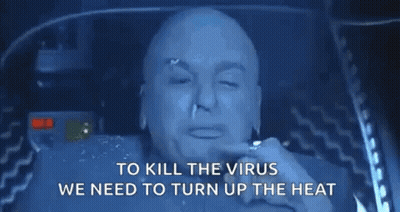 Bald Man Smoking Cigarette Says To Kill The Virus We Need To Turn Up The Heat