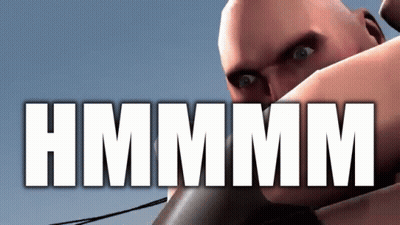 Bald Man Standing In Front Of Sign Saying Hmm GIF