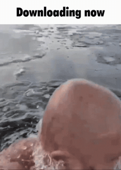 Bald Man Swimming Downloading Now GIF